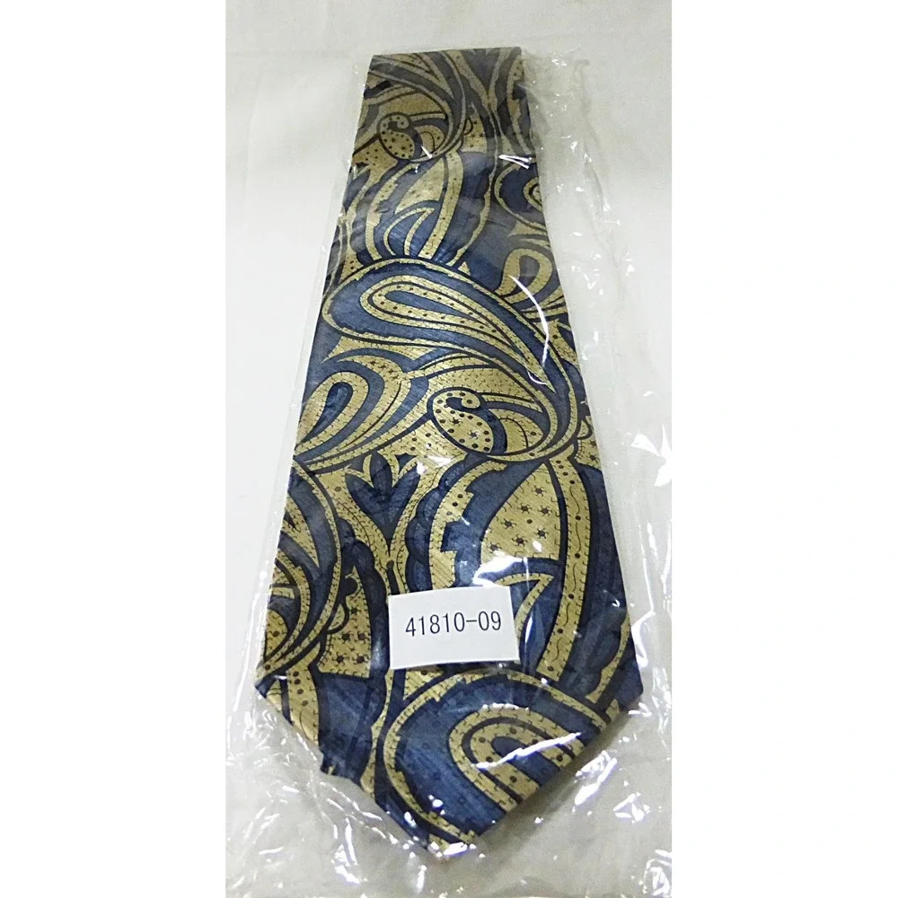 Irvine park men tie‎ new silk blue gold Paisley artsy Career Academia Preppy